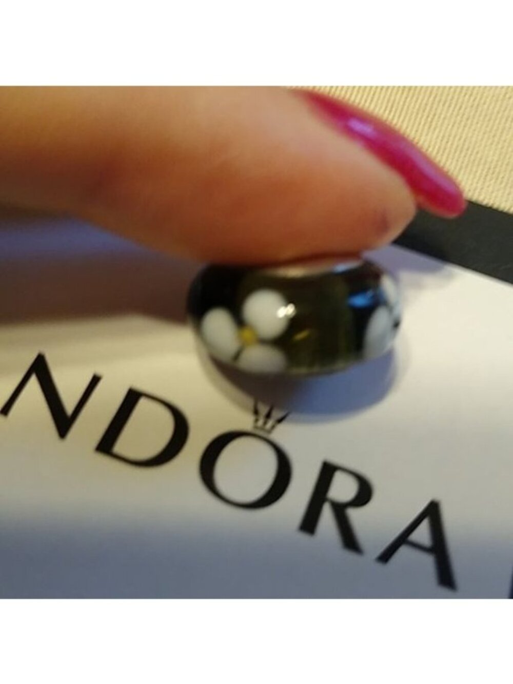 Pandora Murano Black Flowers Charm 925 ALE 790604 - Picture 4 of 4